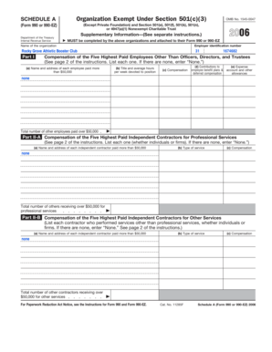 Schedule A Form 990 or 990-EZ