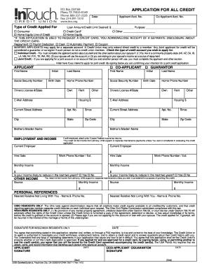 Credit Application Form
