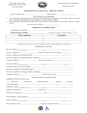 Residential Rental Application