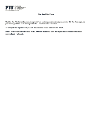 Non-Tax Filer Parent Statement