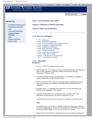 IRS Seals and Certifications Manual