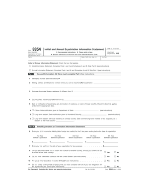 Form 8854 Expatriation Information Statement