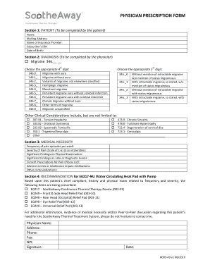 Physician Prescription Form