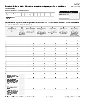 Form 940 schedule a 2012 fillable