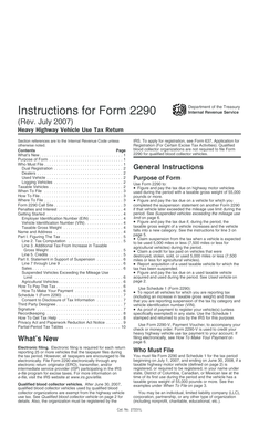 Instruction 2290 (Rev. July 2007). Instructions for Form 2290