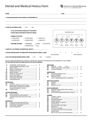 Dental and Medical History Form