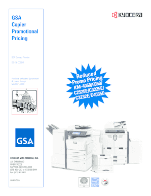 GSA Copier Promotional Pricing Form