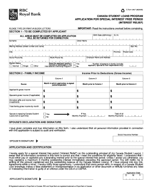 Canada Student Loan Interest Relief Application