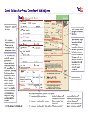 FedEx Air Waybill for PCB Shipment