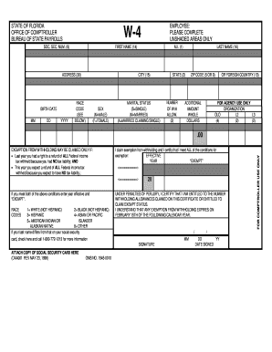 Florida W-4 Employee Form