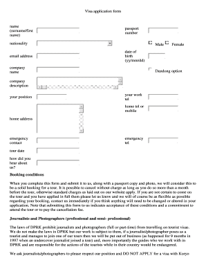 Visa Application Form