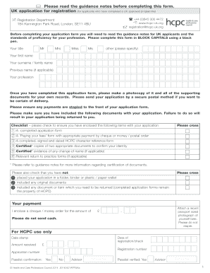 UK application packs - Health and Care Professions Council - hpc-uk