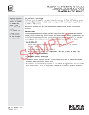 Transfer Payout Annuity Form