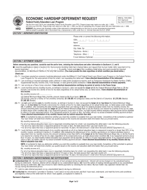 Economic Hardship Deferment Request Form