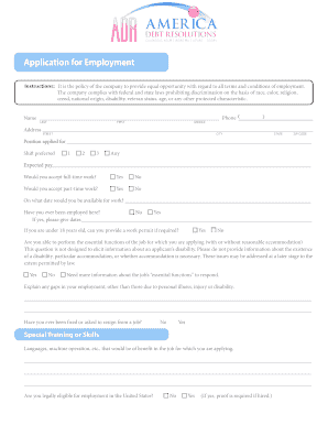 Employment Application Form