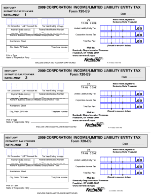 Kentucky Corporation Income/Limited Liability Entity Tax Estimated Tax Voucher