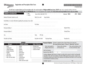 Walgreens Prescription Order Form