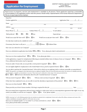 Employment Application Form