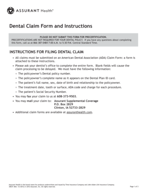 Dental Claim Form