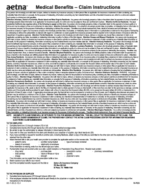 Aetna Medical Benefits Claim Form