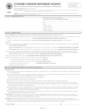 Economic Hardship Deferment Request Form