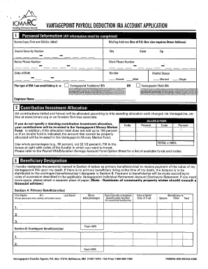 Vantagepoint Payroll Deduction IRA Account Application