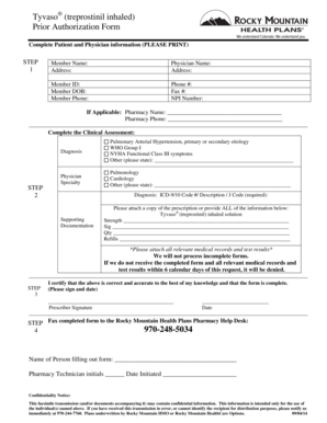 Tyvaso Prior Authorization Form