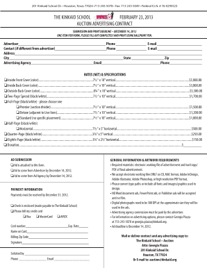 AUCTION ADVERTISING CONTRACT THE KINKAID SCHOOL ... - kinkaid