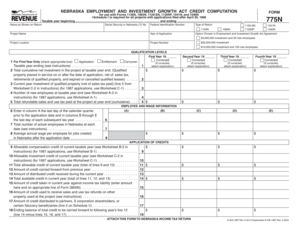 Nebraska Employment and Investment Growth Act Credit Computation Form