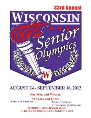Wisconsin Senior Olympics Registration Form