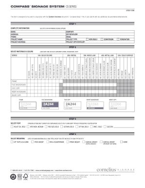 Compass Signage System Order Form