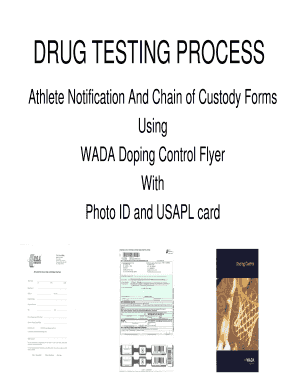 Athlete Drug Testing Notification and Chain of Custody Forms