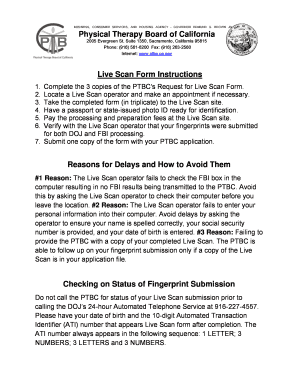 California Live Scan Form