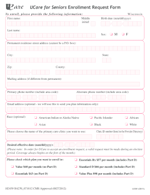 UCare for Seniors Enrollment Request Form