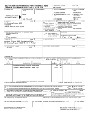 US Federal Solicitation Contract Form