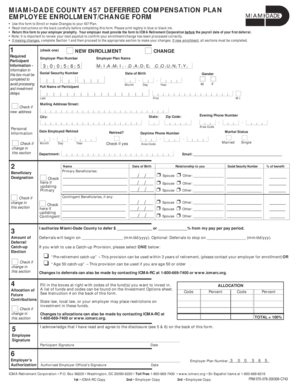 Miami-Dade County 457 Deferred Compensation Plan Enrollment Form