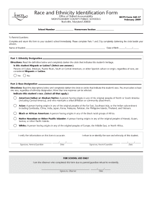 Race and Ethnicity Identification Form