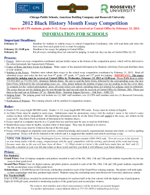 2012 Black History Month Essay Competition