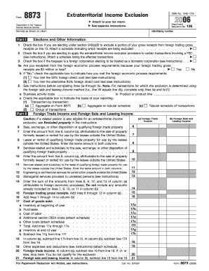 Form 8873 Extraterritorial Income Exclusion