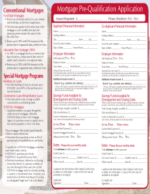 Mortgage Pre-Qualification Application