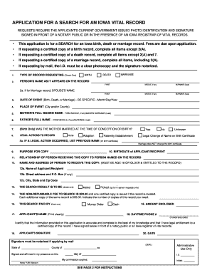 Iowa Vital Record Search Application