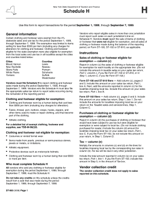 New York State Schedule H H