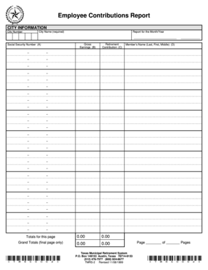 Employee Contributions Report