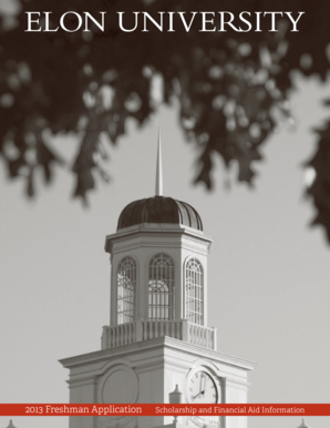 2013 Elon University Freshman Application