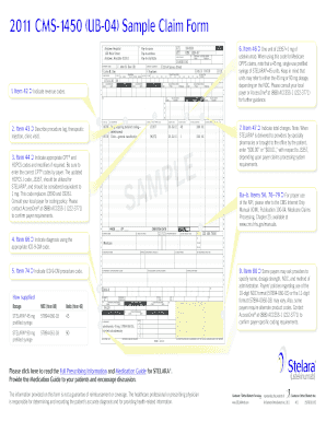 2011 CMS-1450 UB-04 Sample Claim Form