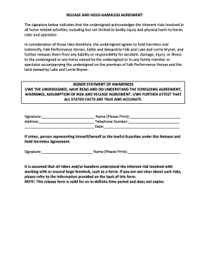 Release and Hold-Harmless Agreement