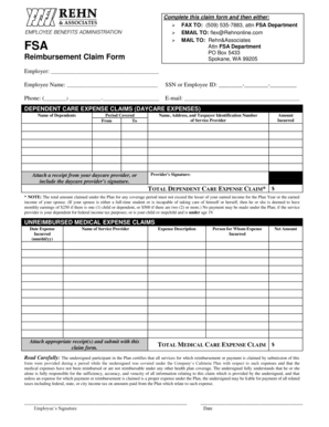 Dependent Care Expense Claim Form
