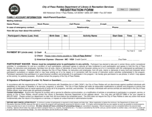 City of Paso Robles Registration Form