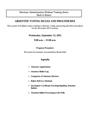 Wisconsin Absentee Voting Application