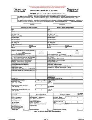 Personal Financial Statement